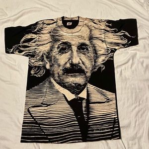 Vintage Single Stitch all over print Einstein top